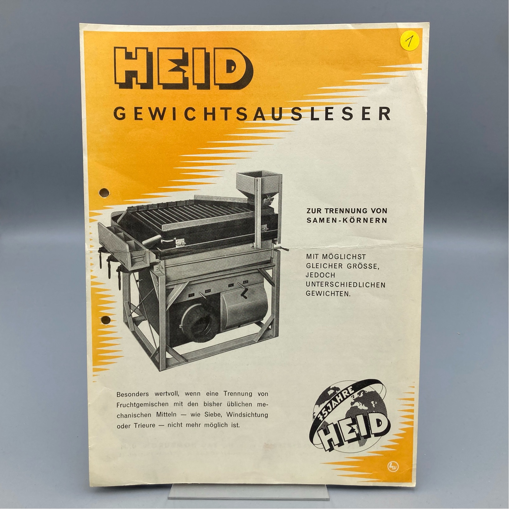 HEID Prospekt Gewichtsausleser
