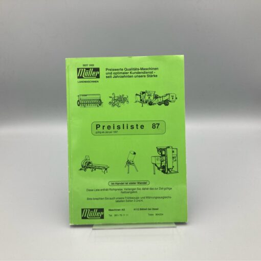 KEMPER Preisliste Landmsachinen Programm 1987