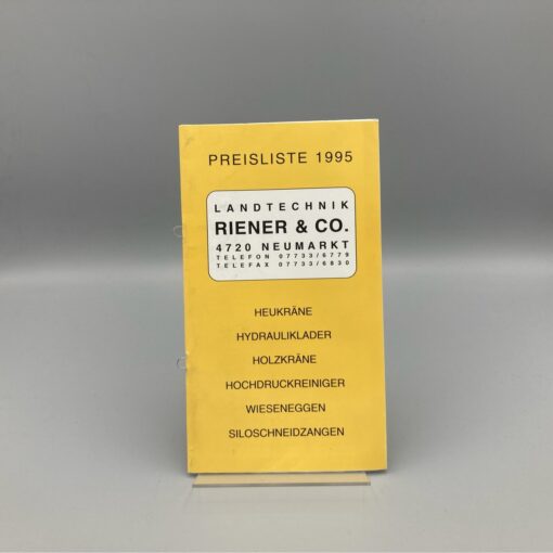 RIENER Preisliste 1995 Kräne/Lader/Eggen