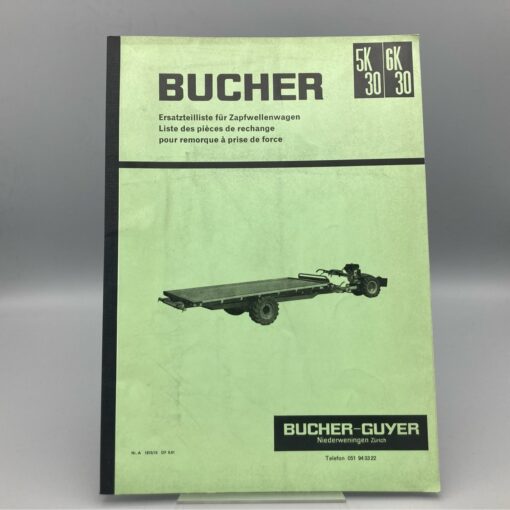 BUCHER Ersatzteilliste für Zapfwellenwagen 5K/6K