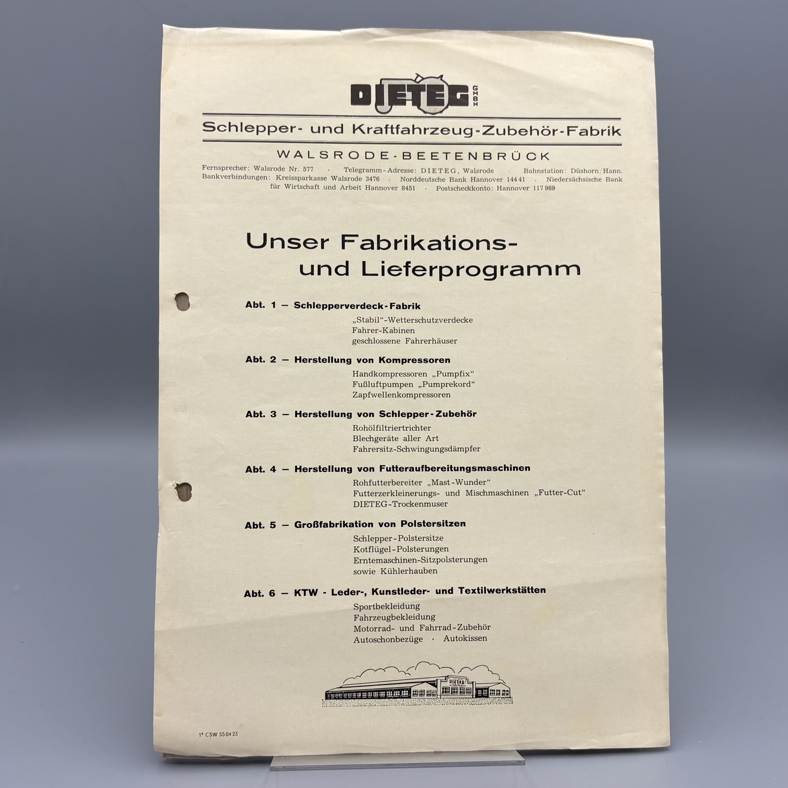 DIETEG Prospekt Lieferprogramm