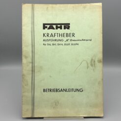Fahr Betriebsanleitung Kraftheber