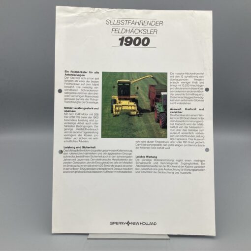 NEW HOLLAND Prospekt Feldhäcksler 1900