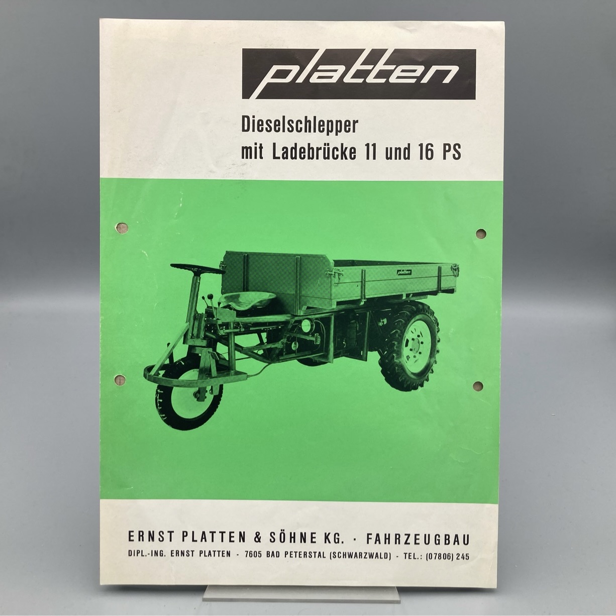 PLATTEN & SÖHNE Prospekt Dieselschlepper mit Ladebrücke
