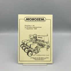 MONOSEM Preisliste 1/86 Einzelkornsämaschinen