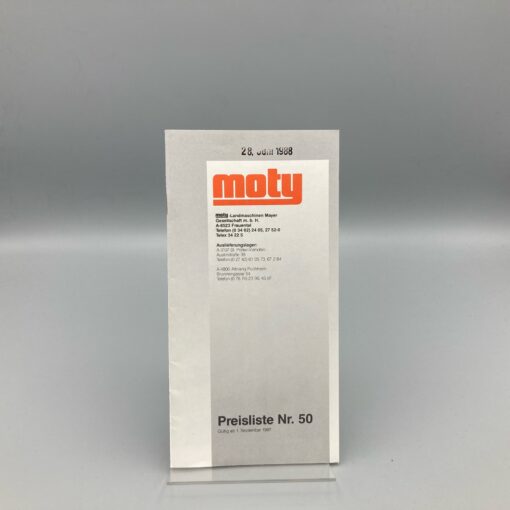 MOTY Preisliste Nr. 50, 1987