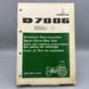 DEUTZ FAHR Ersatzteilliste-Nummernliste D7006