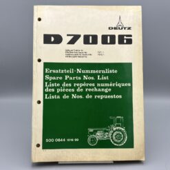 DEUTZ FAHR Ersatzteilliste-Nummernliste D7006