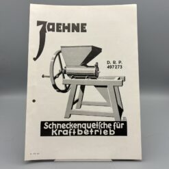 JAEHNE Prospekt Schneckenquetsche für Kraftbetrieb