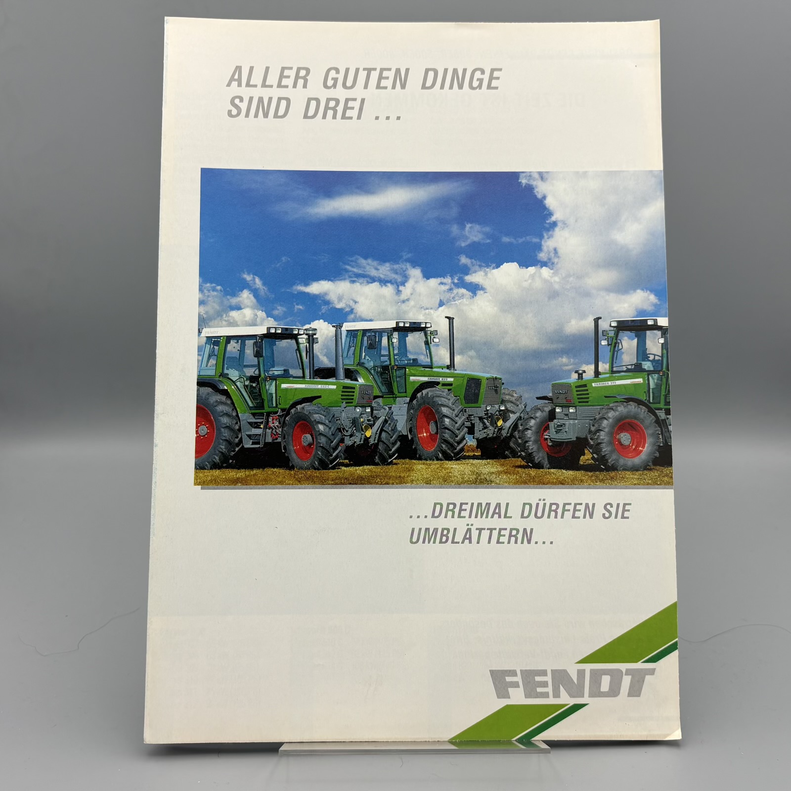 FENDT Prospekt "Alle guten Dinge sind Drei . . ."
