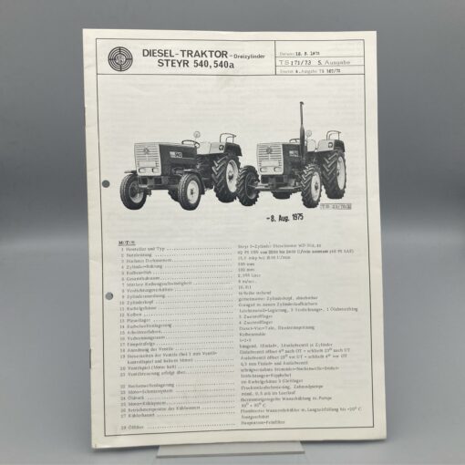 STEYR Technische Daten zu Diesel-Traktor 540/540a