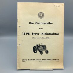 STEYR Prospekt Gerätereihe zum 15 PS-Kleintraktor