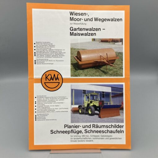 KAWA Prospekt Walzen, Schneepflüge, Schneeschaufeln, Planierschilder