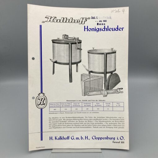 KALKHOFF Prospekt Honigschleuder