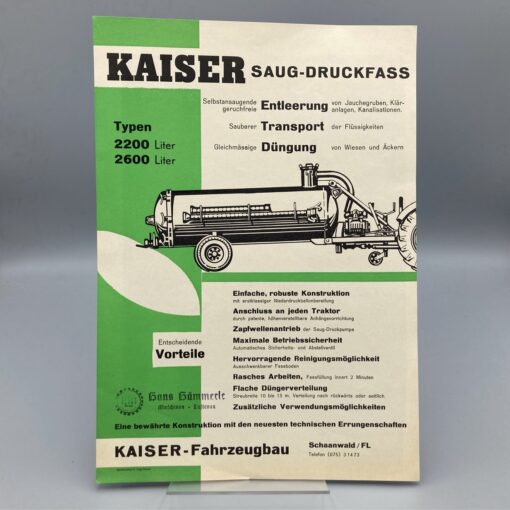 KAISER Prospekt Saug-Druckfass