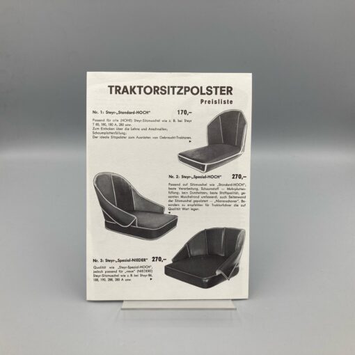 MAUSER Preisliste Traktorsitzpolster