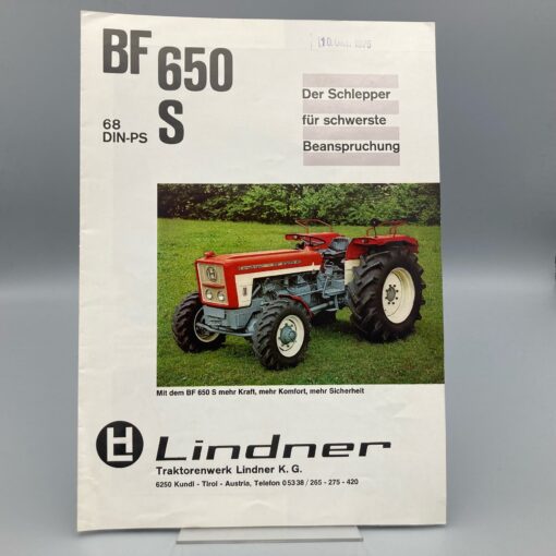 LINDNER Prospekt Traktor Bauernfreund BF650S