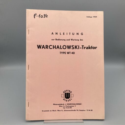 WARCHALOWSKI Betriebsanleitung Traktor WT40
