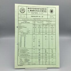 WARCHALOWSKI Preisliste Nr. 23, 03/1961, Motoren/Aggregate