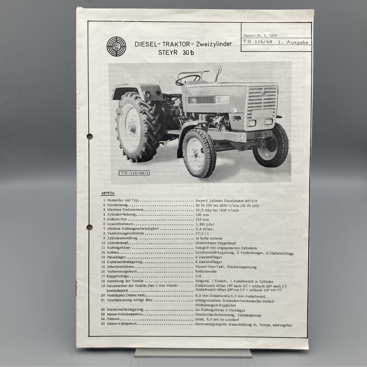 STEYR Technische Daten zu Diesel-Traktor 30b
