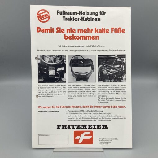 FRITZMEIER Prospekt Fußraum-Heizung für Traktor-Kabinen