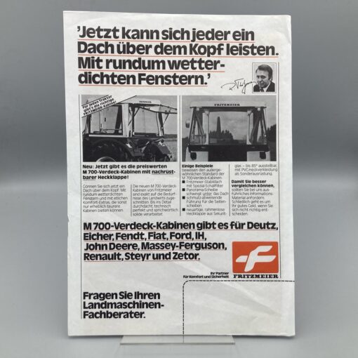 FRITZMEIER Prospekt Verdeck-Kabine M700