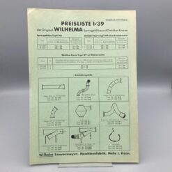 WILHELMA Prospekt Preisliste 1/39 Spreugebläse und Gebläse-Karren