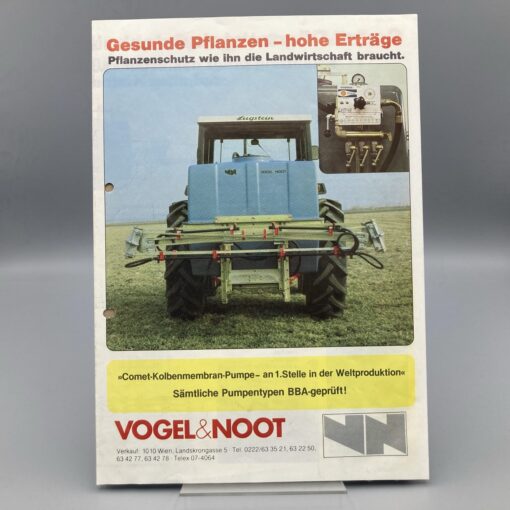VOGEL & NOOT Prospekt Pflanzenschutz Comet-Kolbenmembran-Pumpe