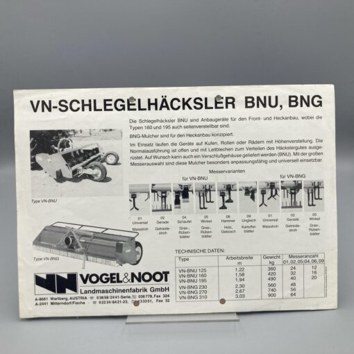 VOGEL & NOOT Prospekt VN-Schlegelhäcksler