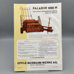Epple Prospekt Aufsammelpresse Paladin 1000N