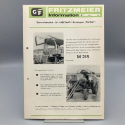 FRITZMEIER Prospekt Spezialverdeck M215 für HANOMAG-Schlepper