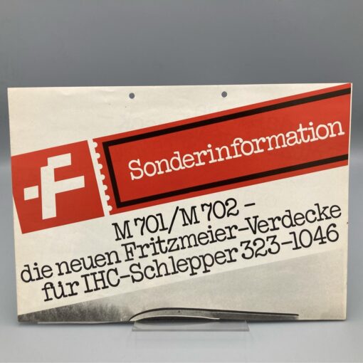 FRITZMEIER Prospekt Verdeck für die IHC-Schlepper 323-1046