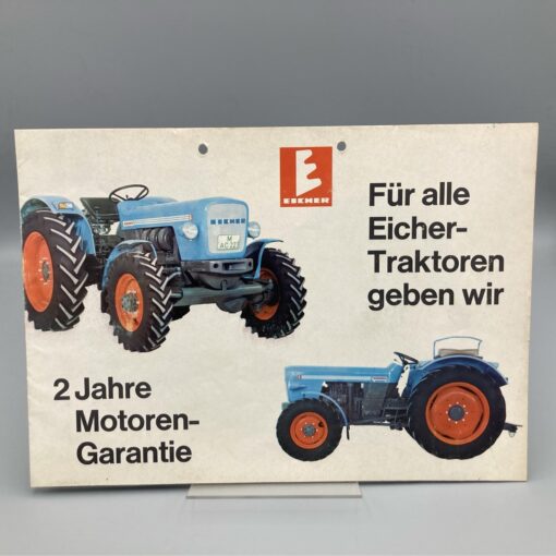 EICHER Prospekt Schlepper "2 Jahre Motoren-Garantie"