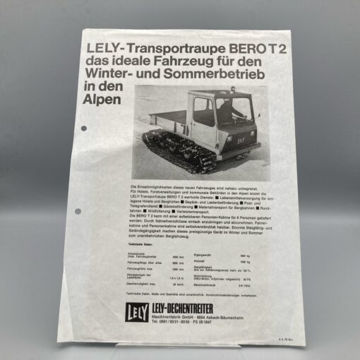 LELY-DECHENTREITER Prospekt Transportraupe "Bero T2"