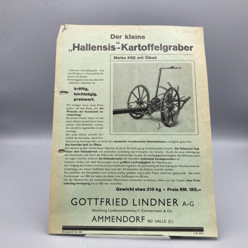 G. LINDNER Prospekt Hallensis-Kartoffelgraber