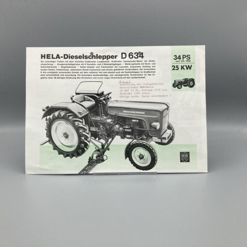HELA Prospekt Dieselschlepper D634