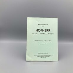 HOFHERR-SCHRANTZ Betriebsanleitung u. Ersatzteilliste Anbaumähwerk