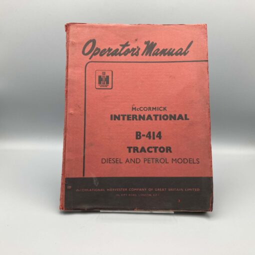 IHC McCormick Operators Manual Traktor B-414