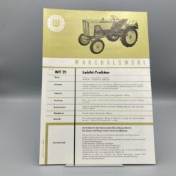 WARCHALOWSKI Prospekt Leicht-Traktor WT21