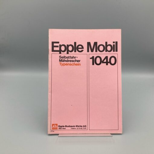 EPPLE-BUXBAUM Typenschein für Epple-Mobil 1040