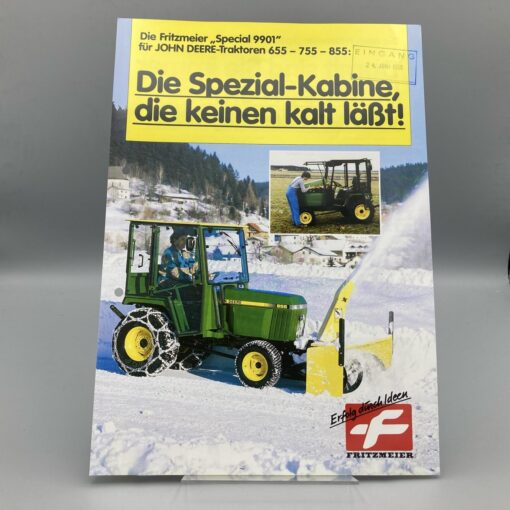 FRITZMEIER Prospekt Spezial-Kabine für JOHN DEERE-Traktoren 655/755/855