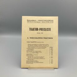 WARCHALOWSKI Traktor-Preisliste 10/1967