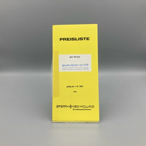 NEW HOLLAND Preisliste Erntemaschinen 1985