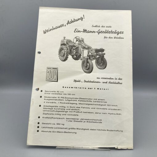 DAVID BROWN Prospekt Weinbau Ein-Mann-Geräteträger